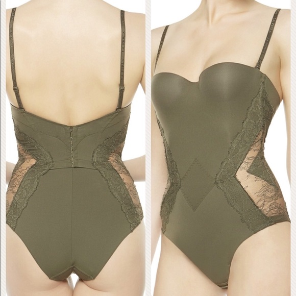 La Perla lace panel Bodysuit,sz 1,32C, Olive, NWT - Picture 2 of 8